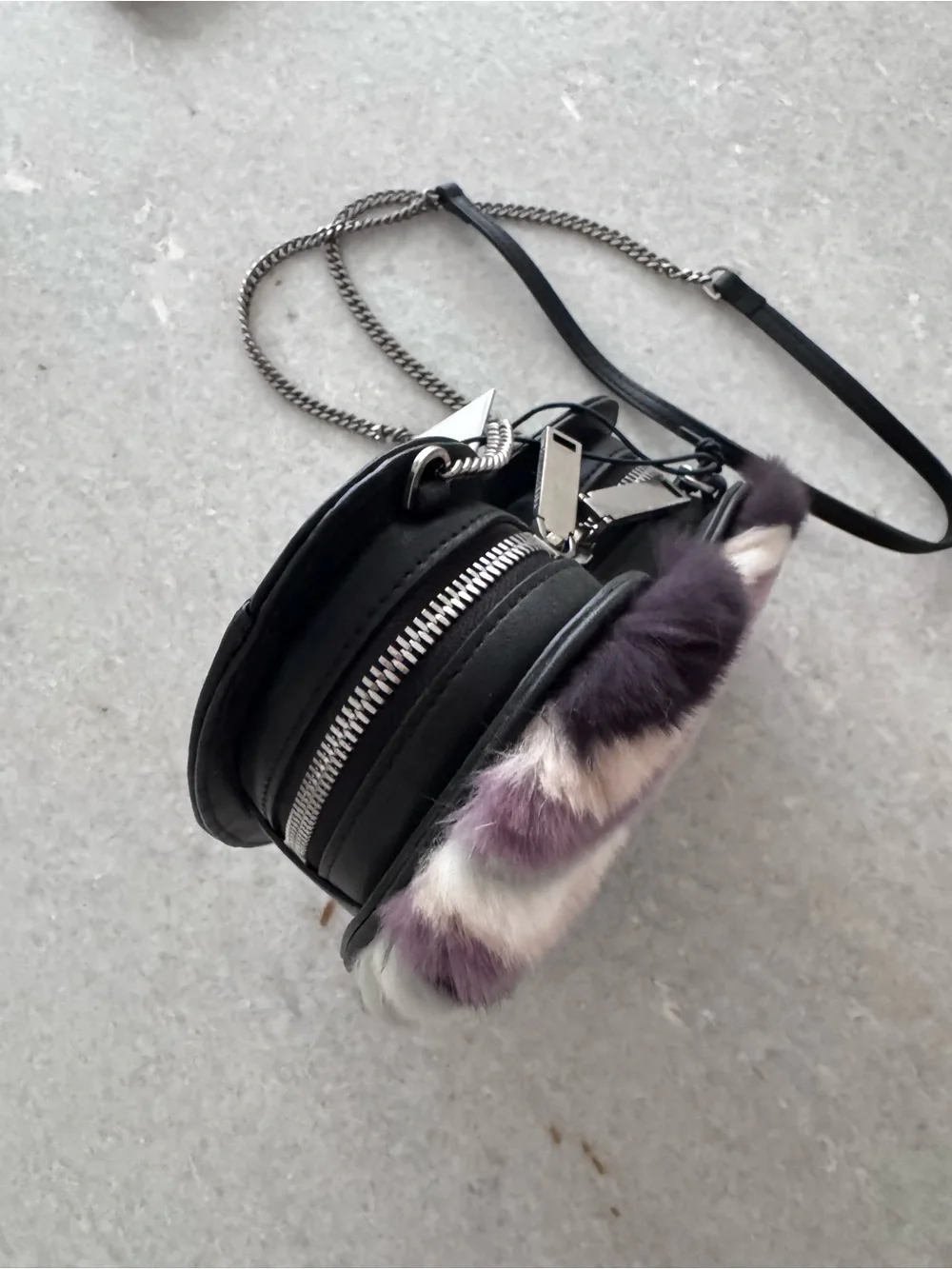 NWT Rebecca Minkoff Genuine Rabbit Fur Heart Crossbody bag